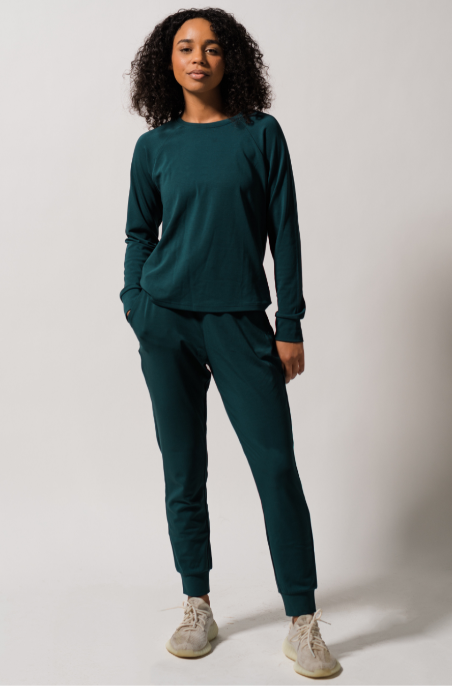 Women's Plain Bamboo Jogger & Pullover Set