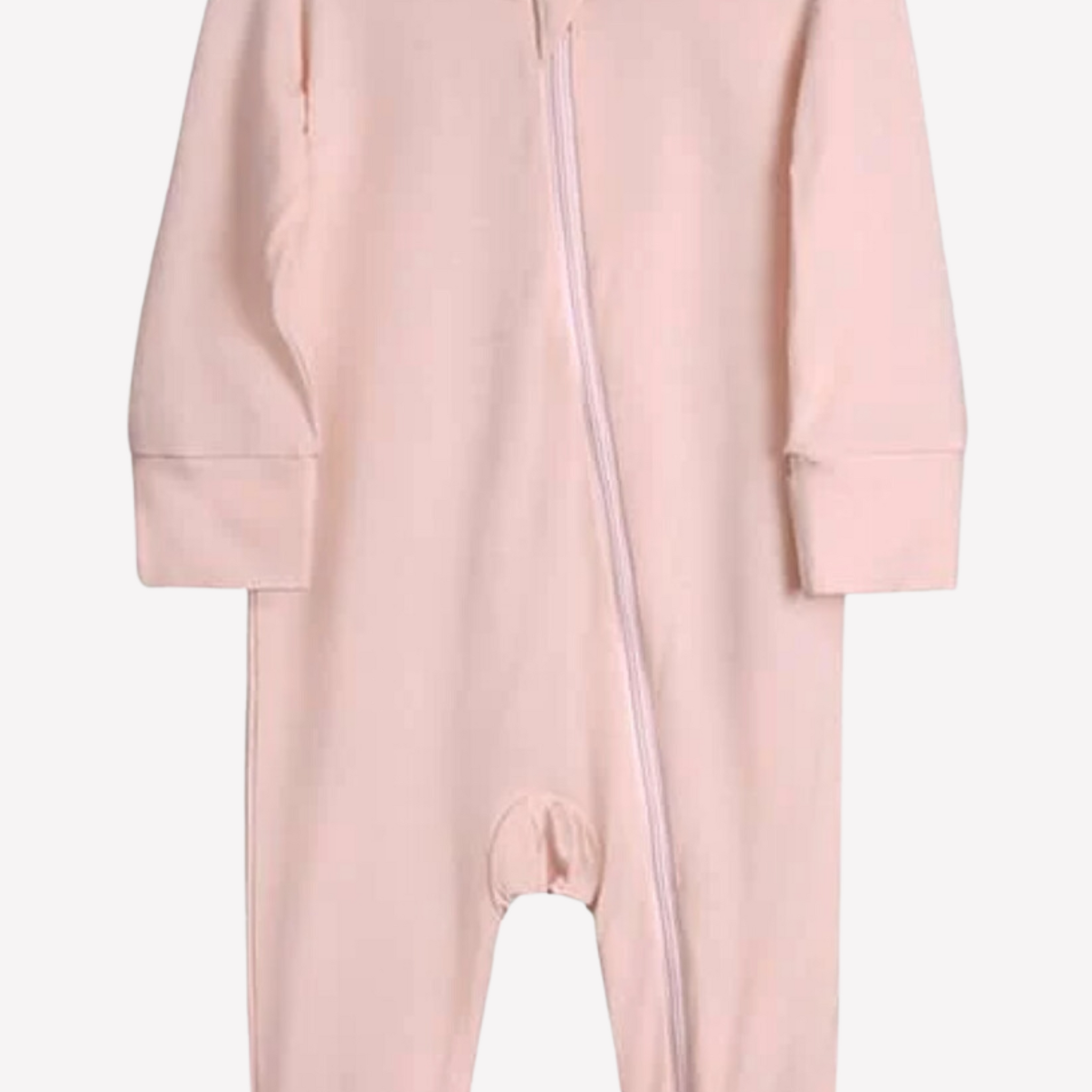 Zippered Bamboo Romper In Peach