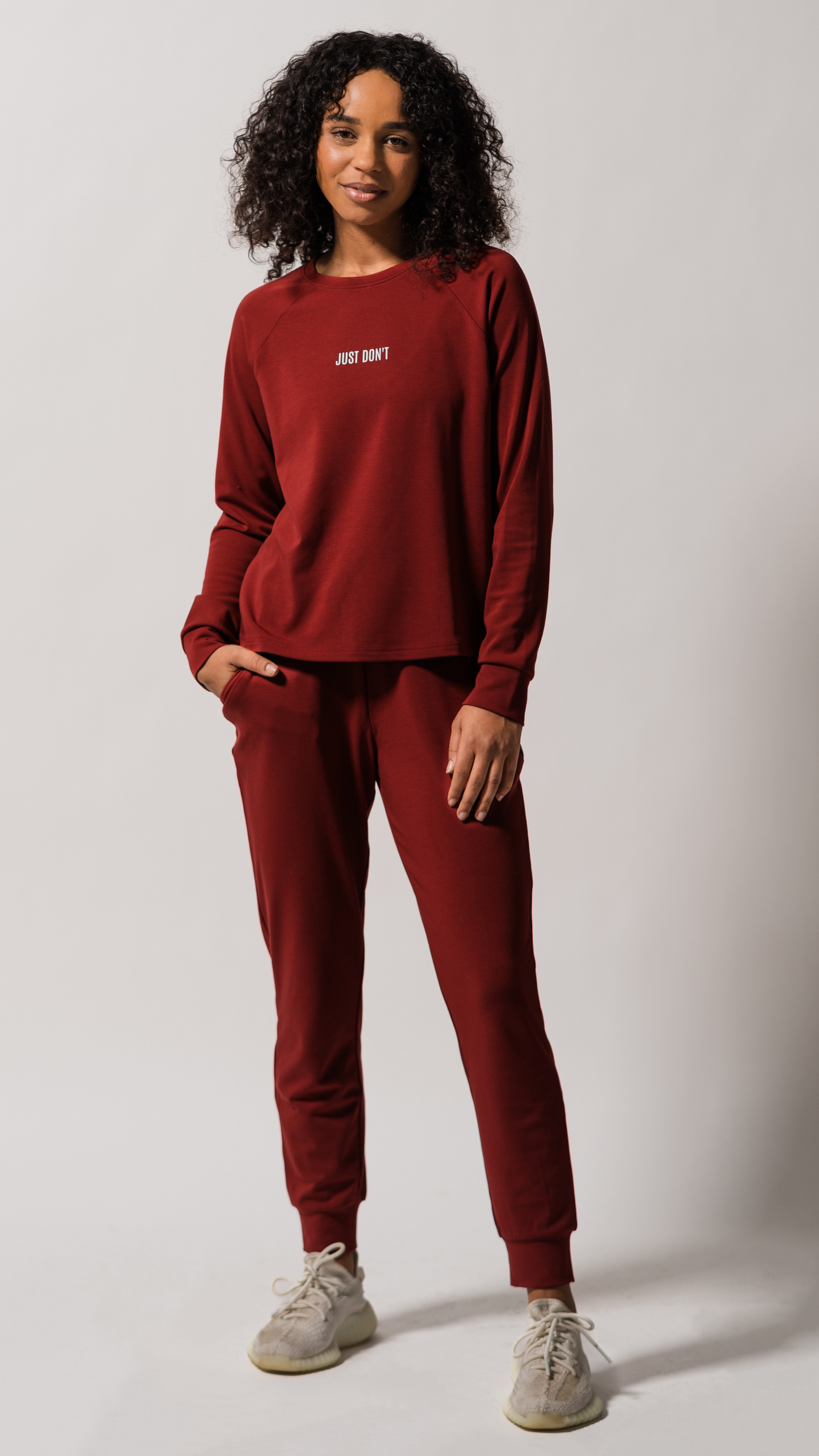 Women's 'Just Don't' Bamboo Jogger & Pullover Set