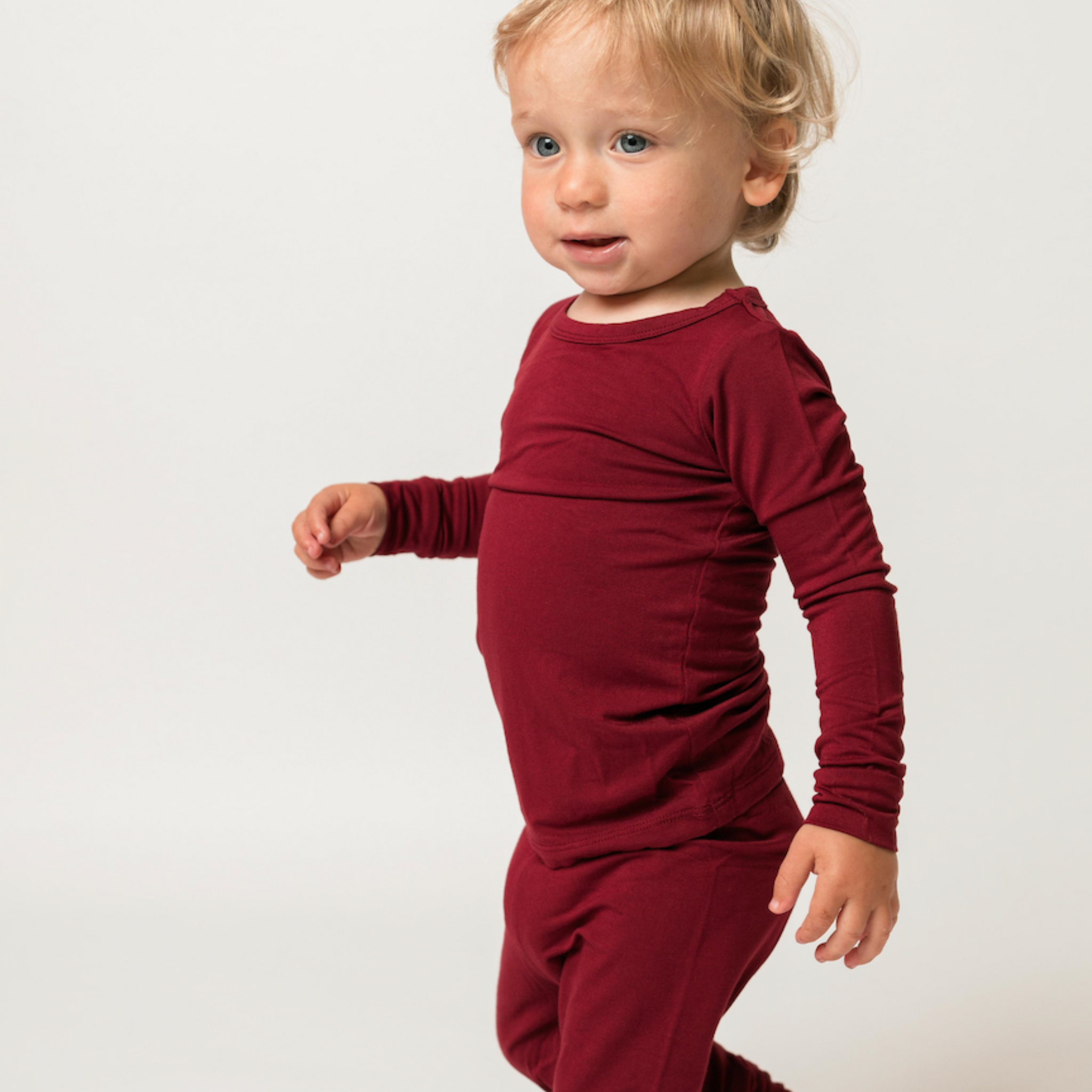 Bamboo Two Piece Pajamas in Burgundy