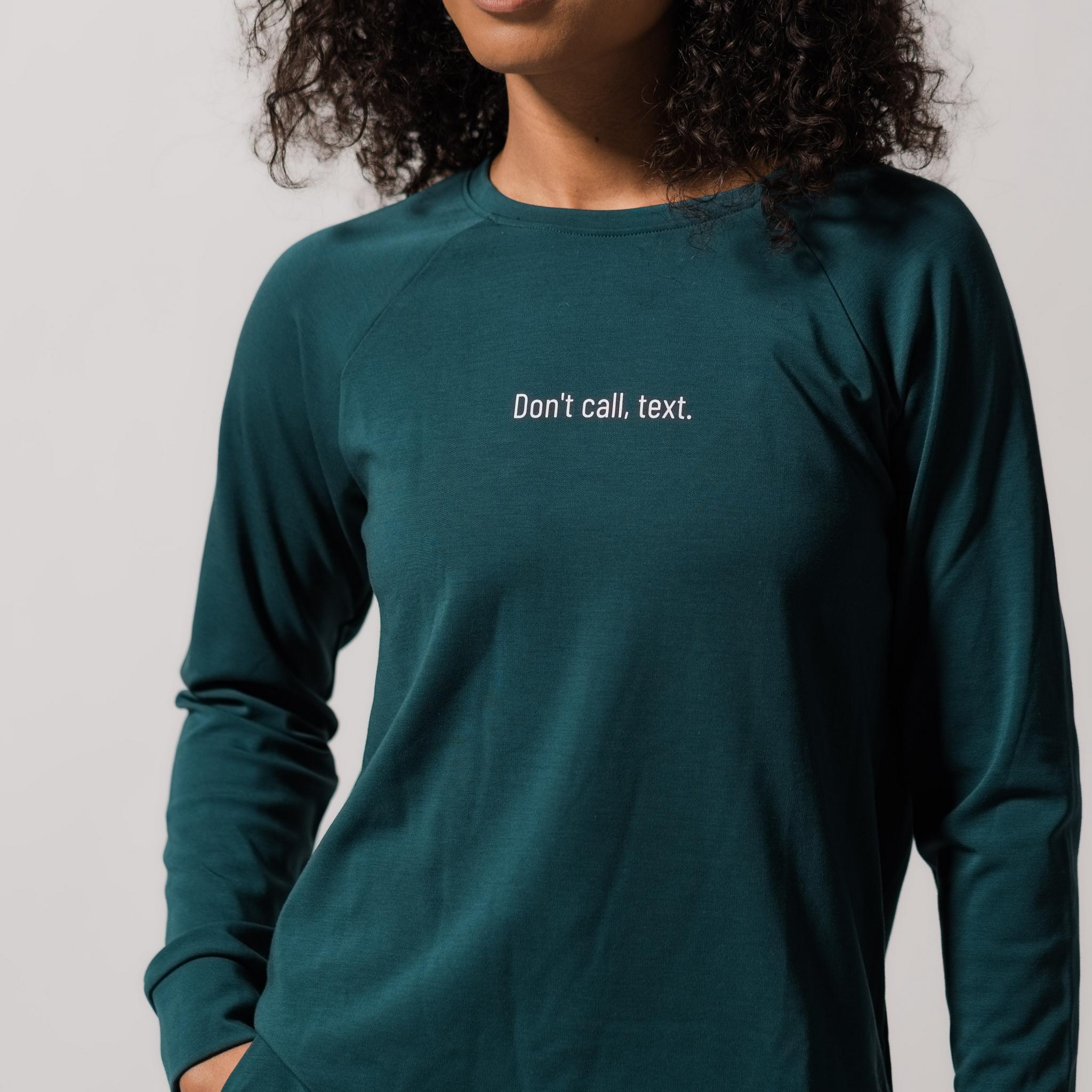 Women's 'Don't Call Text' Bamboo Pullover