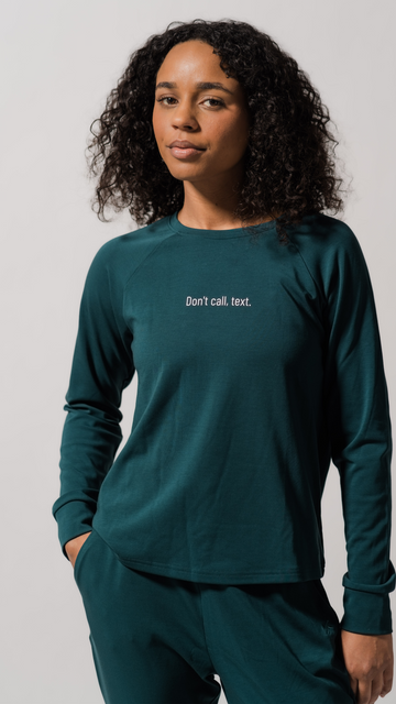 Women's 'Don't Call Text' Bamboo Pullover