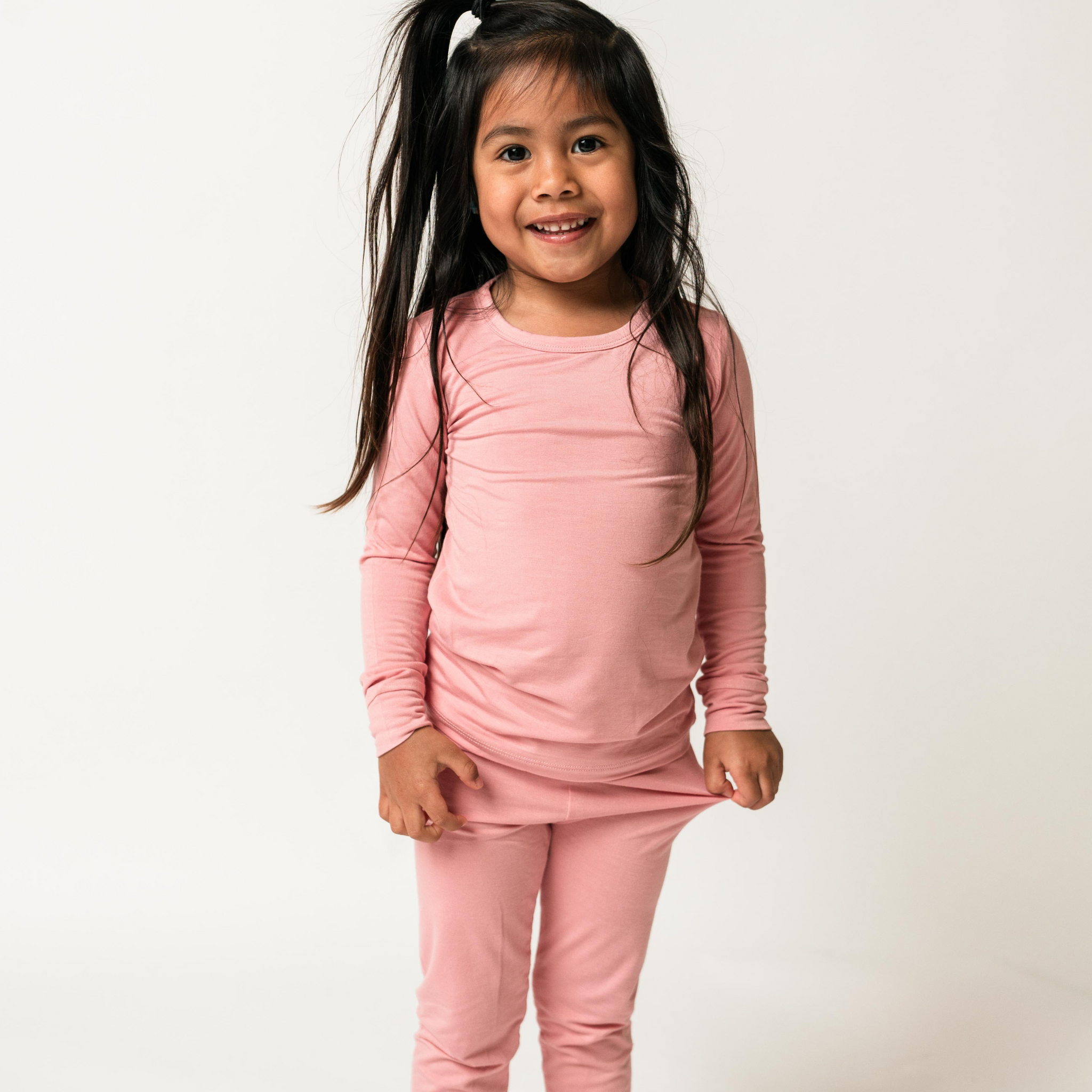 Bamboo Two Piece Pajamas in Dusty Rose