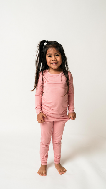 Bamboo Two Piece Pajamas in Dusty Rose