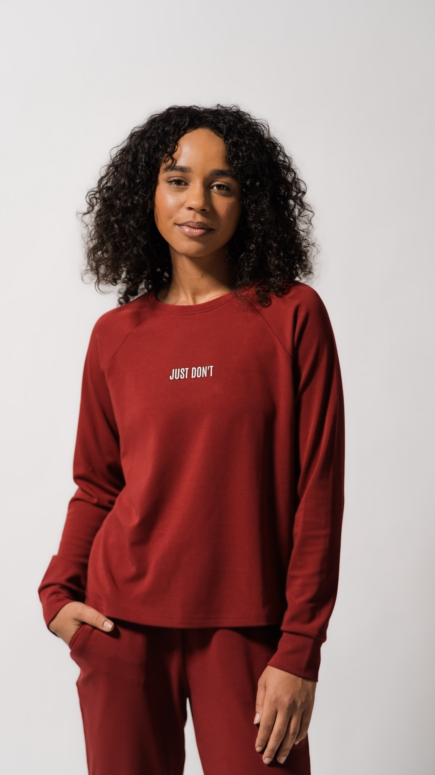 Women's 'Just Don't' Bamboo Jogger & Pullover Set