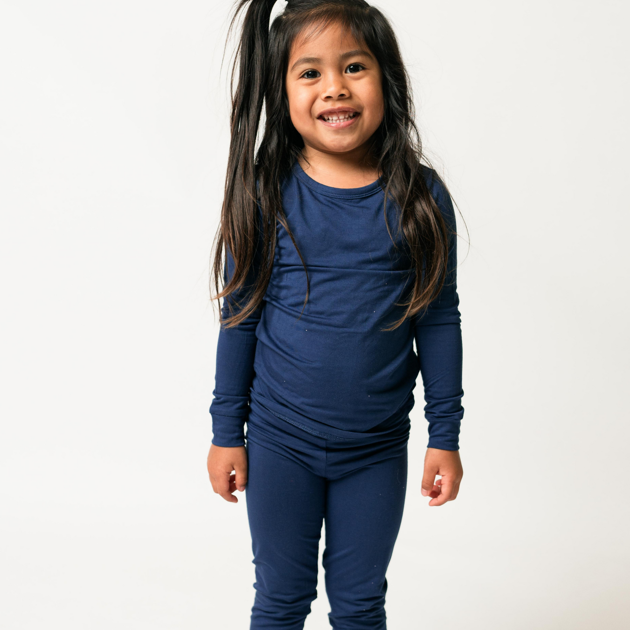 Bamboo Two Piece Pajamas in Navy