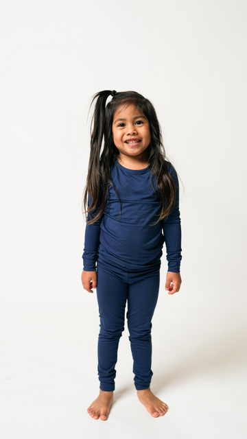 Bamboo Two Piece Pajamas in Navy