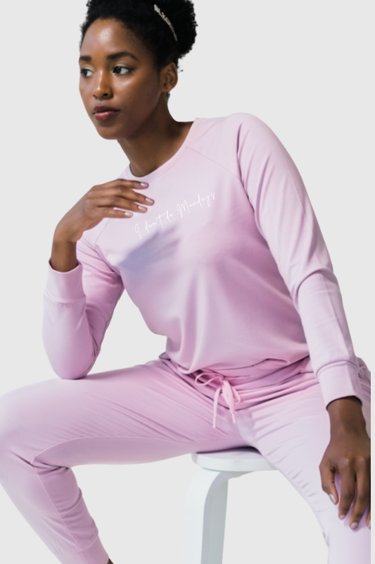 Women's 'I Don't Do Mondays' Bamboo Pullover - Pink