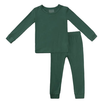 Bamboo Two Piece Pajamas In Forest Green