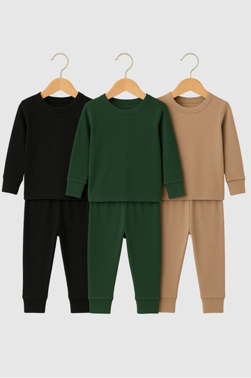 The Classic Pajama Bundle - Taupe | Forest Green  | Black