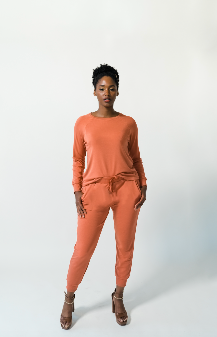 Women's Plain Bamboo Jogger & Pullover Set