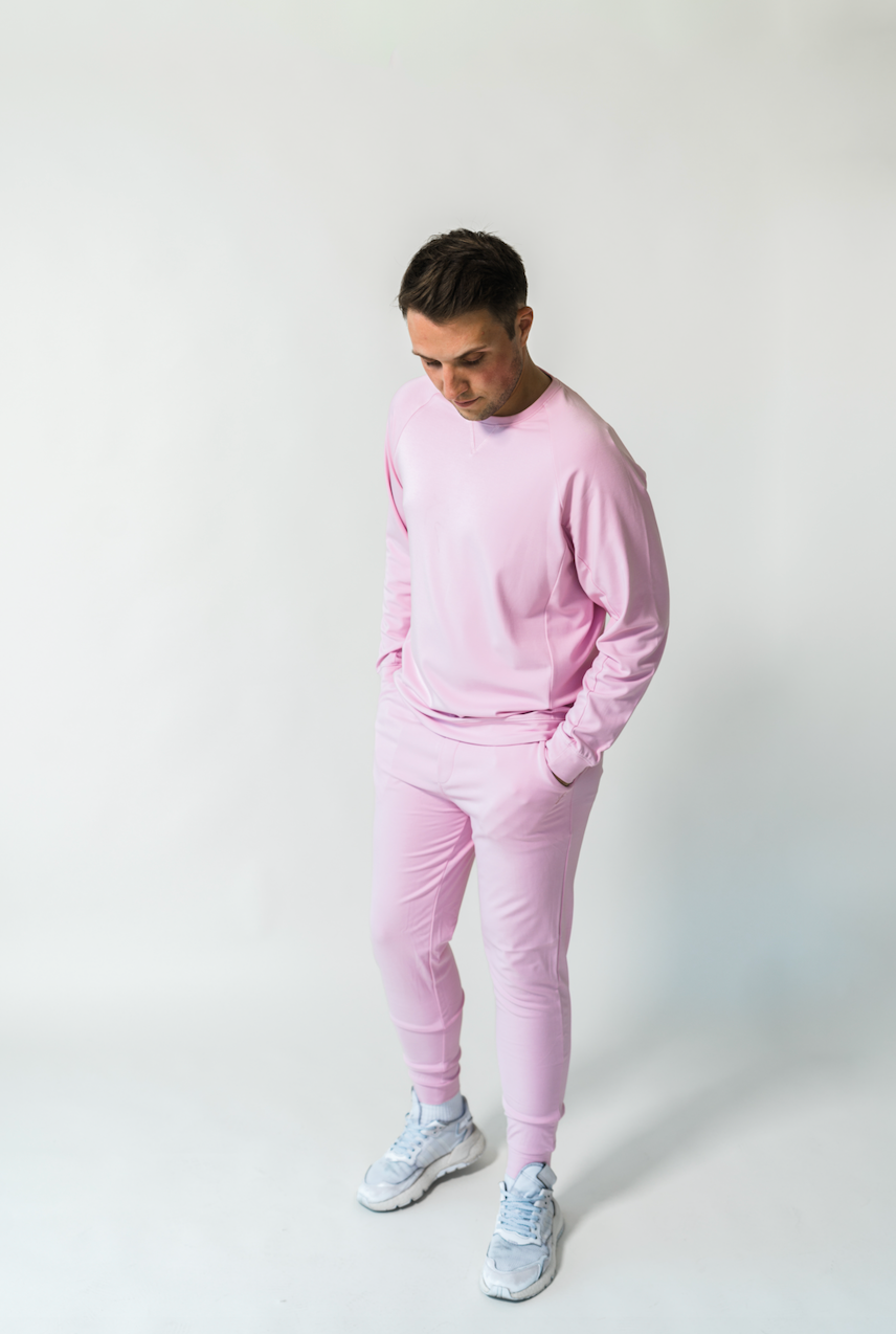 Men's Plain Bamboo Pullover and Jogger Set