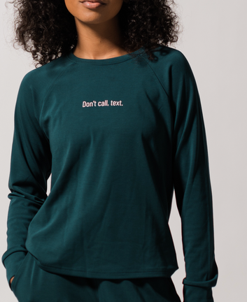 Women's 'Don't Call Text' Bamboo Jogger & Pullover Set