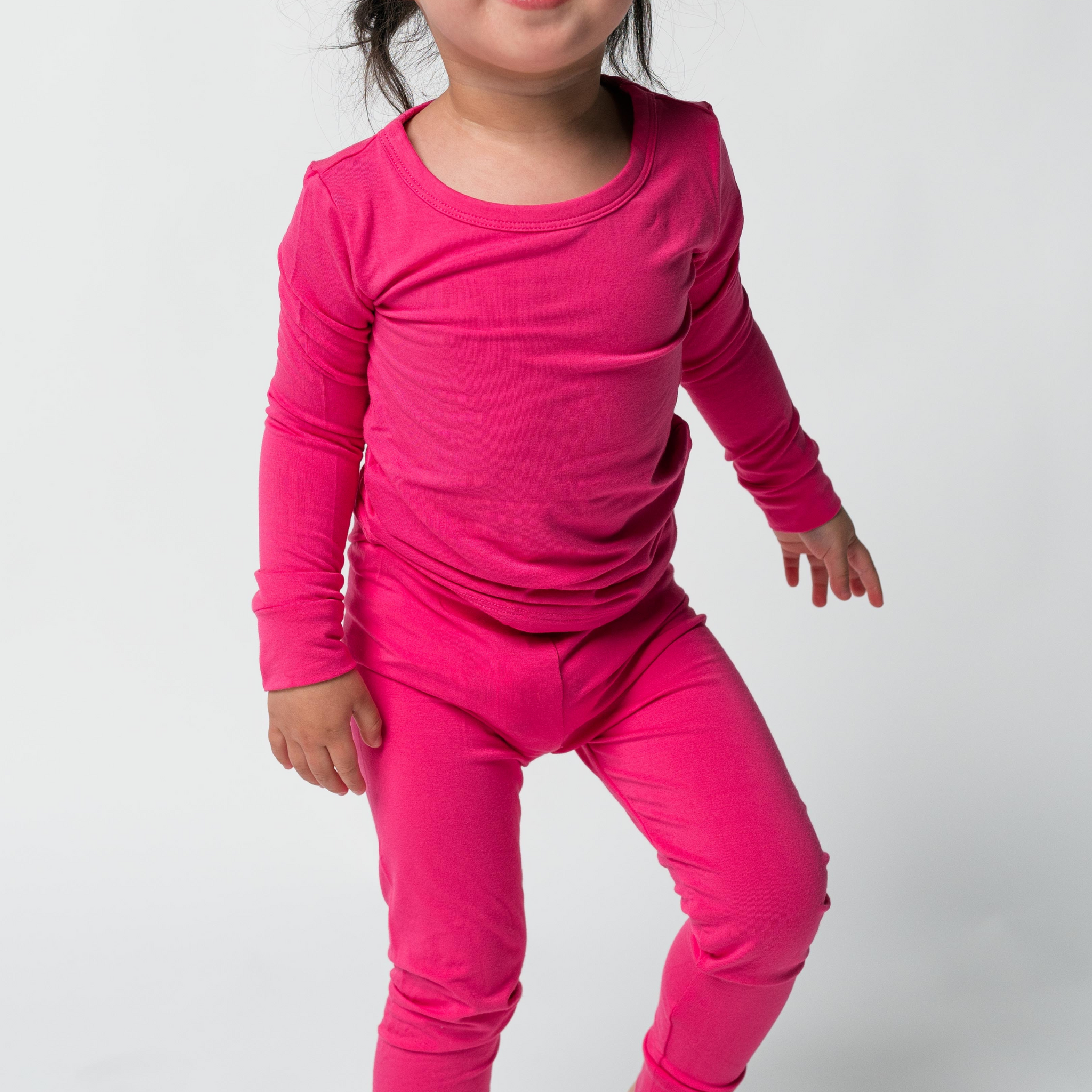 Bamboo Two Piece Pajamas in Pink Berry