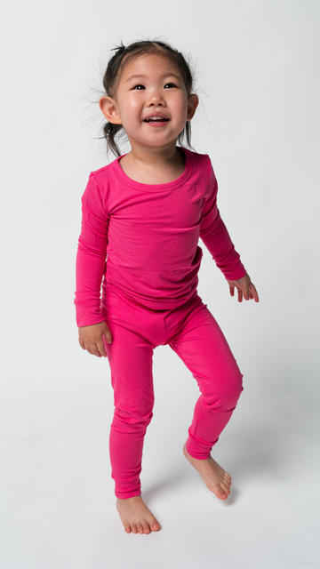 Bamboo Two Piece Pajamas in Pink Berry